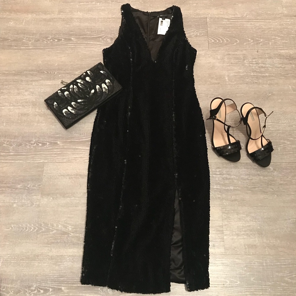 NWT Jay Geoffrey sequined black dress